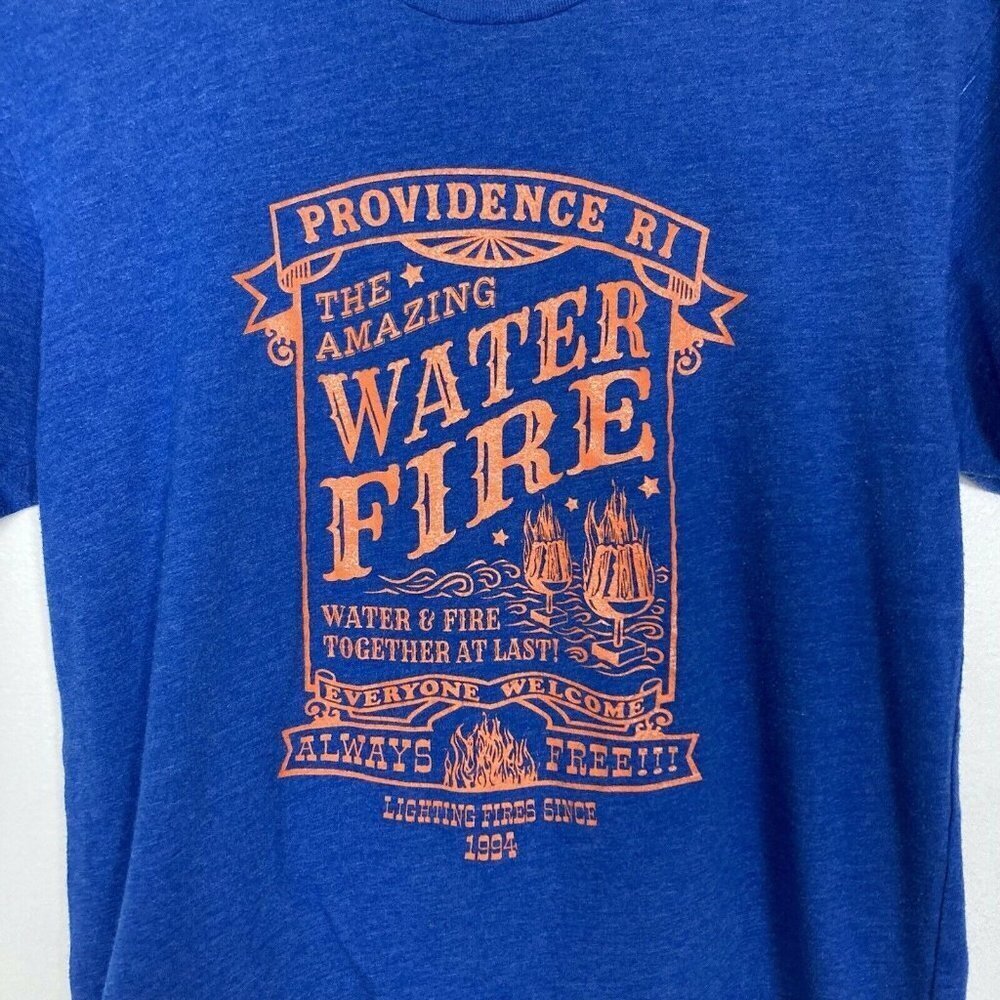 Providence Water Fire T Shirt Small Blue Rhode Island Event Double Sided - Picture 2 of 5